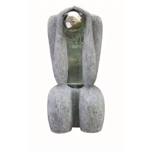 Granite Sitting Man 1 S/S Sphere Contemporary Solar Water Feature
