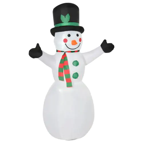  1.8m Inflatable Snowman Decoration, Polyester-White