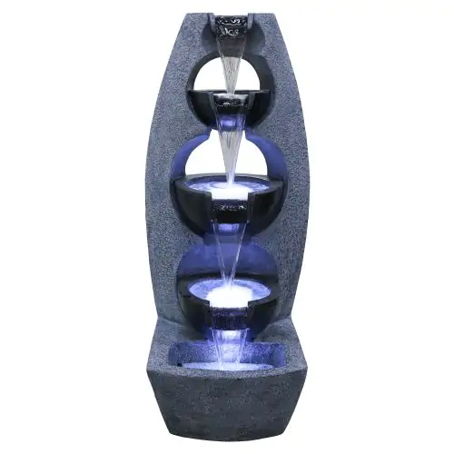 Chester Stacked Bowls Contemporary Solar Water Feature