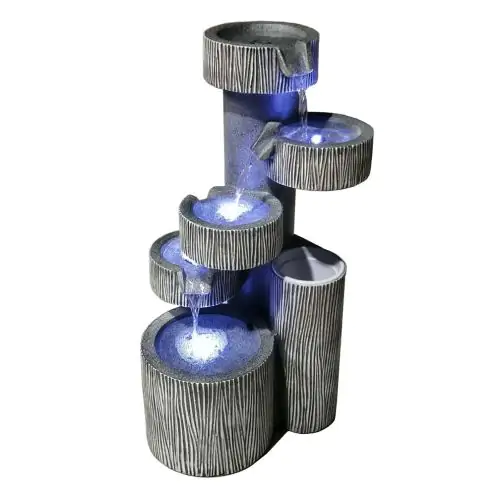 Wyoming Stacked Bowls Modern Solar Water Feature