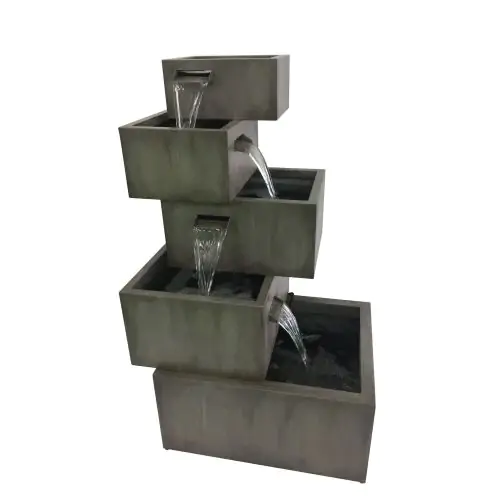 Ferentino Zinc Metal Modern Metal Solar Water Feature