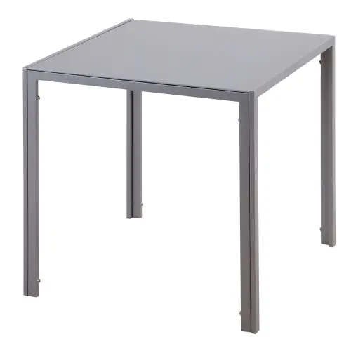  Modern Square Dining Table with Glass Top & Metal Legs for Dining Room