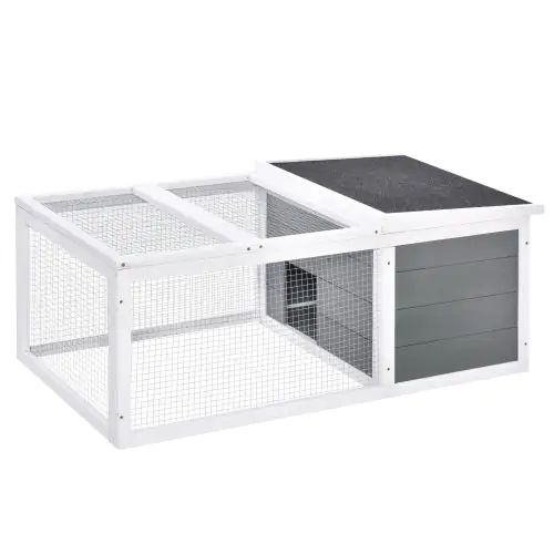  Rabbit Hutch Small Animal Cage Pet Run Cover, with Water-resistant Asphalt Roof