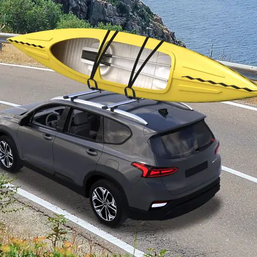  2 Pieces Kayak Roof Rack Universal Mount Cross Bar Carrier Roof Bars for Boat with Strap