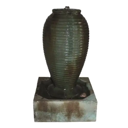 Small Ribbed Jar Traditional Solar Water Feature