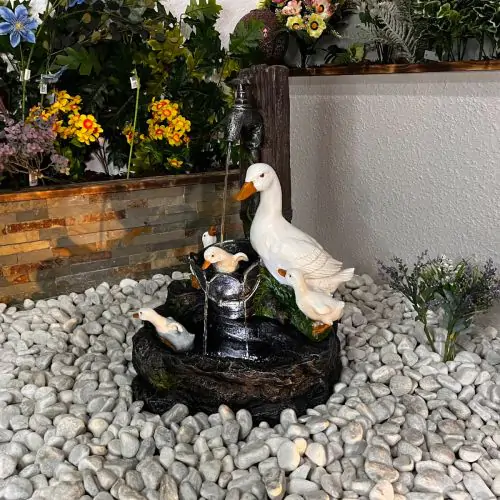 Duck Family Animal Animal Fountain Water Feature