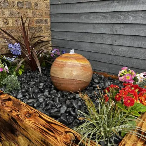 Sandstone Sphere 30cm Natural Stone Solar Water Feature