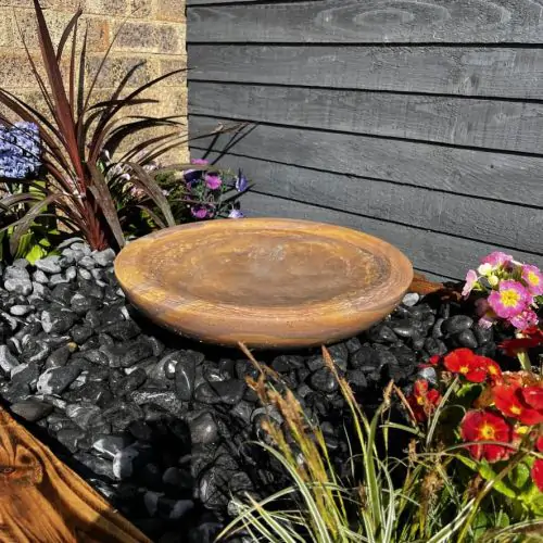 Rainbow Sandstone Babbling Bowl 45cm Natural Stone Solar Water Feature