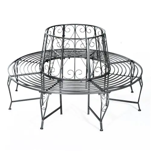 Round Tree Seat Bench Silver