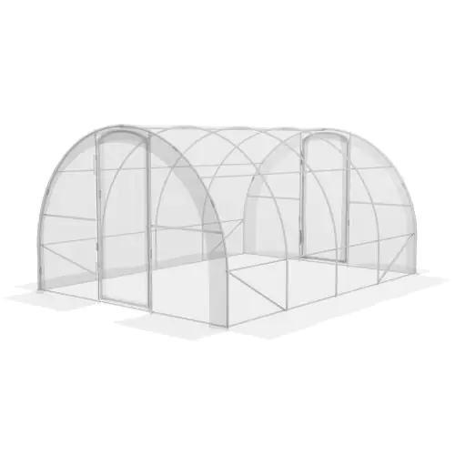 Outsunny Polytunnel Greenhouse Walk-in Grow House with PE Cover, Door and Galvanised Steel Frame, 4 x 3 x 2m, Clear
