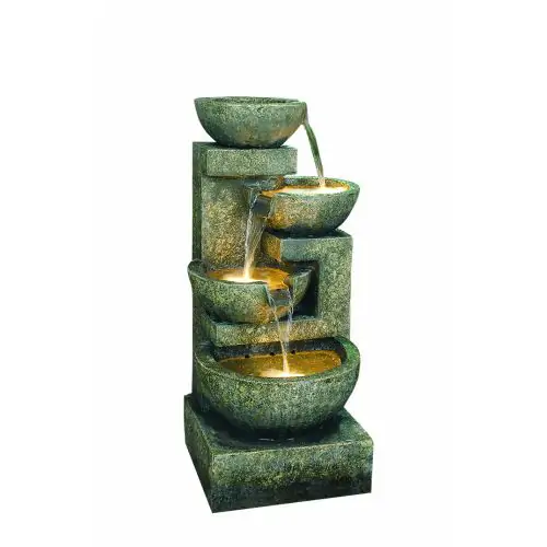 Large Granite Four Bowl Modern Water Feature