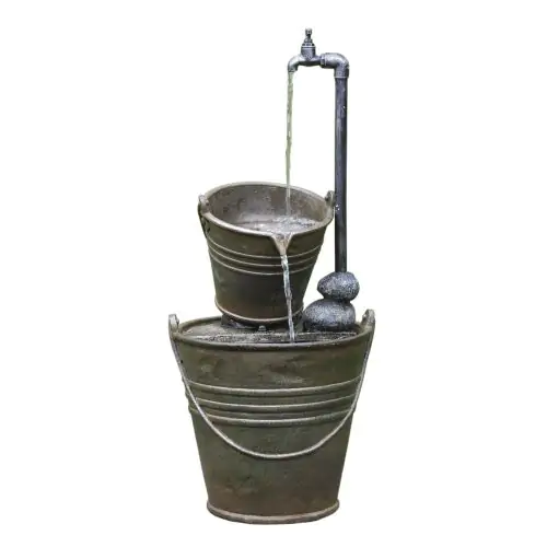 2 Tin Buckets with Tap Traditional Water Feature