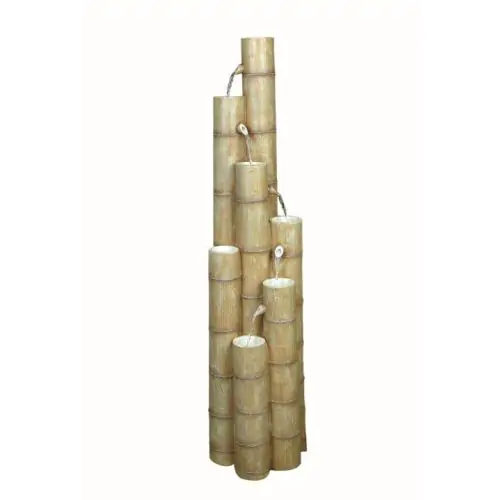 Large Bamboo Poles Oriental Solar Water Feature
