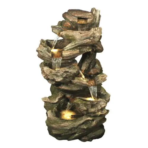 Large 6 Fall Woodland Solar Water Feature