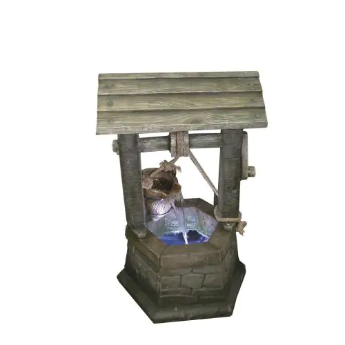 Medium Stone Wishing Well Traditional Solar Water Feature