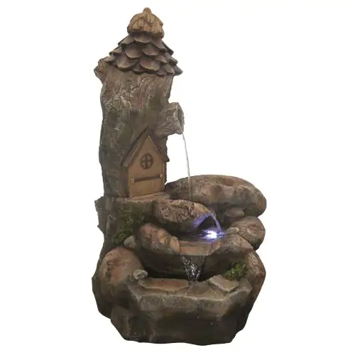 Fairy House Rock Falls Traditional Solar Water Feature