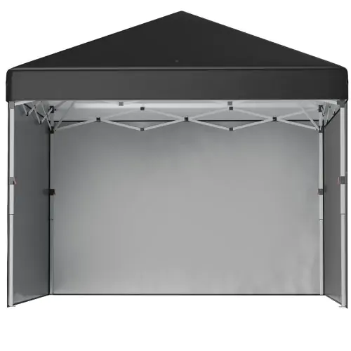 Outsunny 3 x 3 (M) Pop Up Gazebo Event Shelter, Height Adjustable Party Tent with 2 Sidewalls, Weight Bags and Wheeled Bag