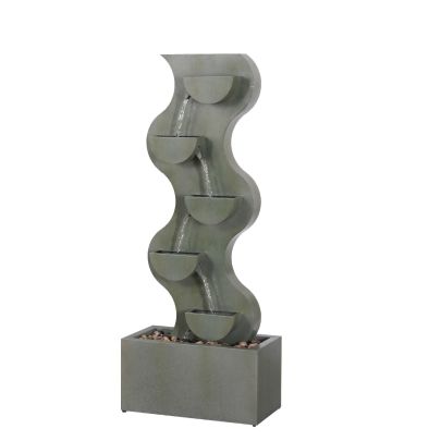 Sondrio Zinc Metal Modern Metal Solar Water Feature