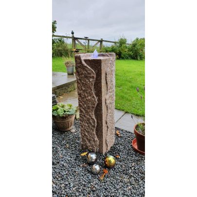 Juro Fountain Rustic Pinky Granite (65x20x20) Solar Water Feature