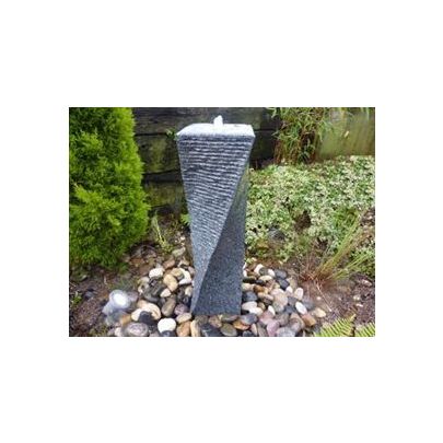 Drilled Twist Dk Grey Granite Polished Two Sides (75x22x22) Solar Water Feature