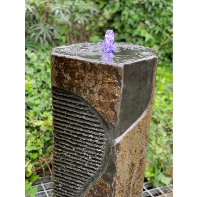 Chunky Contrast Basalt Column (60x35x35) Solar Water Feature