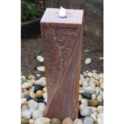 Twist With Two Chisslled Sides Two Honed (65x20x20) Solar Water Feature