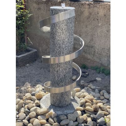 New 90cm High Stainless Steel 3mm Spiral Column (90x40x40) Solar Water Feature