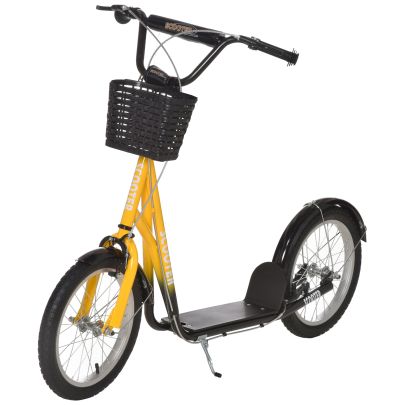   Kids Scooter Adjustable w/ Inflatable Wheel Brake Basket Cupholder Mudguard