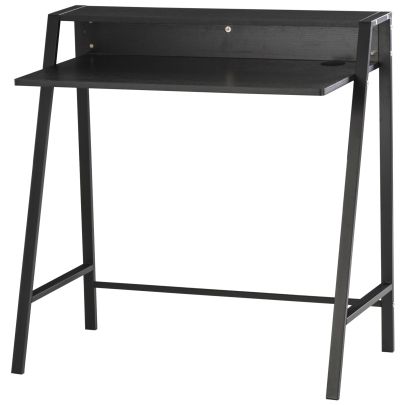  Computer Desk with Elevated Storage Shelf - Black