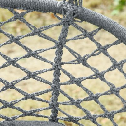 Outsunny Two Seater Boho Macrame Hammock Swing Grey