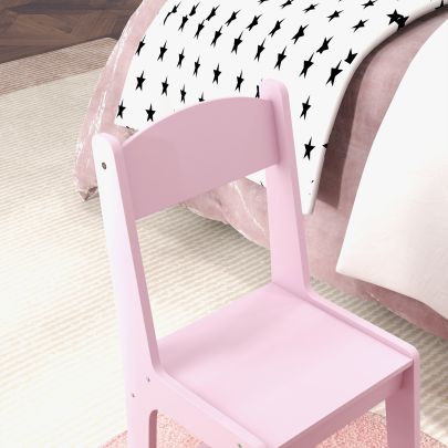 AIYAPLAY Kids Dressing Table Sets with Stool and Tri Fold Mirror, Drawer for Playroom, Bedroom Pink