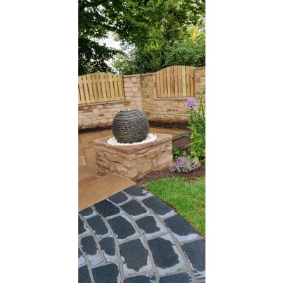 Solar Cascading Grey Granite sphere diameter 60cm
