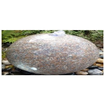 Solar DRILLED GRANITE SPHERE, FLAMED SURFACE, DIAM 35CM, PINKY