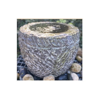 Black Limestone Trough Fountain (45x50x50) Solar Water Feature