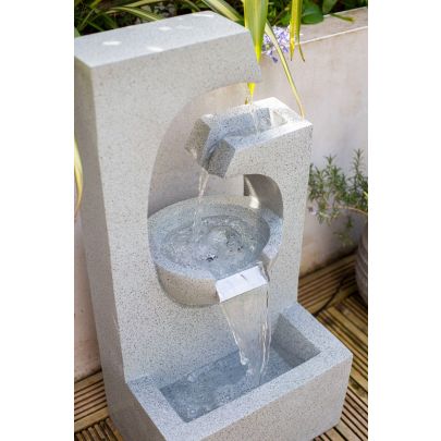 Ango Falls with Lights Contemporary Solar Water Feature