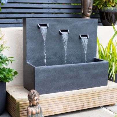 Kabe Falls with Lights Contemporary Solar Water Feature
