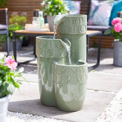 Modra Spills with Lights Traditional Solar Water Feature