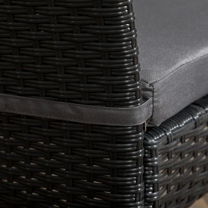Outsunny Set of Four Armless Rattan Garden Chairs Black