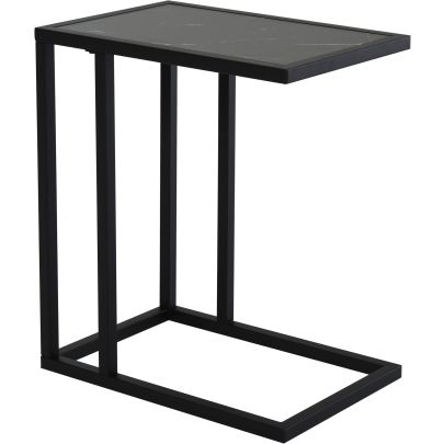  Steel Frame C-Shaped Side Table Black