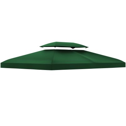 Outsunny Gazebo Roof Replacement, for 3 x 4m Frames Green