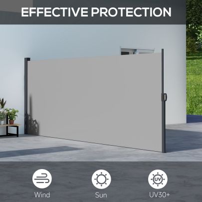 Outsunny 400 x x 160cm Retractable Side Awning Light Grey