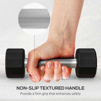 SPORTNOW 2 x 2kg Dumbbells Weights Set with 12 Sided Shape and Non Slip Grip for Men Women Home Gym Workout