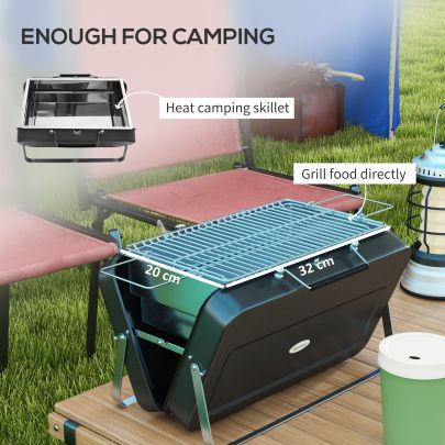 Outsunny Metal Suitable Style Portable BBQ Grill Black