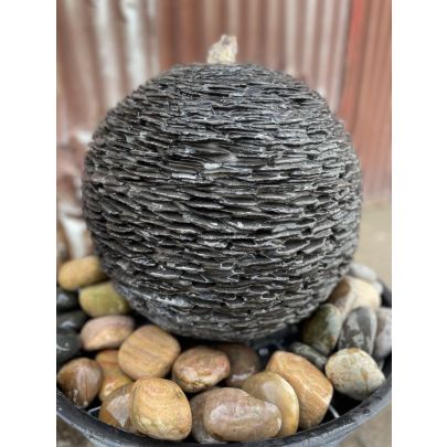Slate Sphere (40x40x40) Solar Water Feature