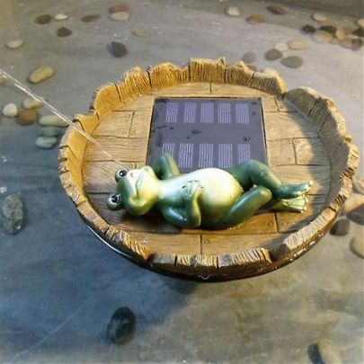 Floating Solar Frog Water Feature