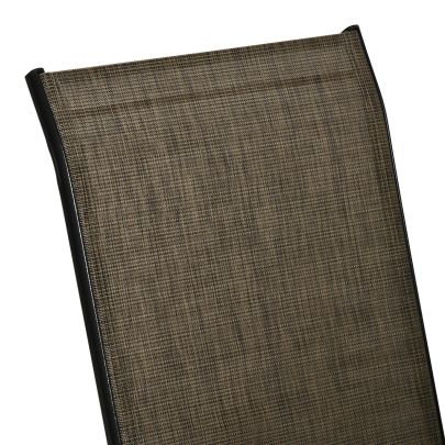 Outsunny Set of Four Stackable Mesh Seat Chairs Mixed Brown