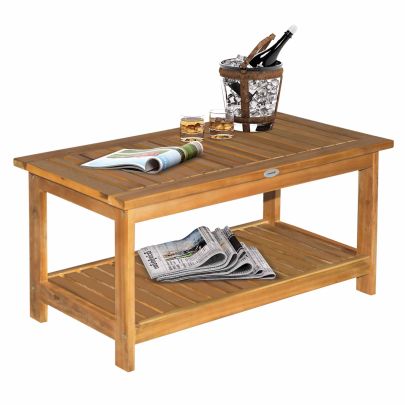 Outsunny 45 x 90cm Acacia Wood Two Tier Garden Table