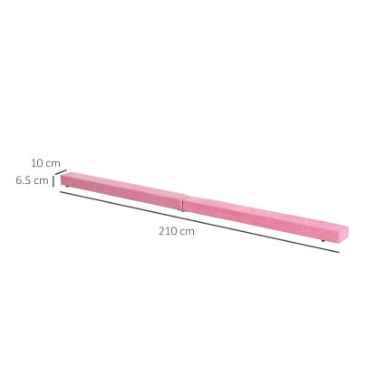 HOMCOM 2.1M 7FT Gymnastics Folding Balance Beam Home Gym Training Exercise Sports Pink