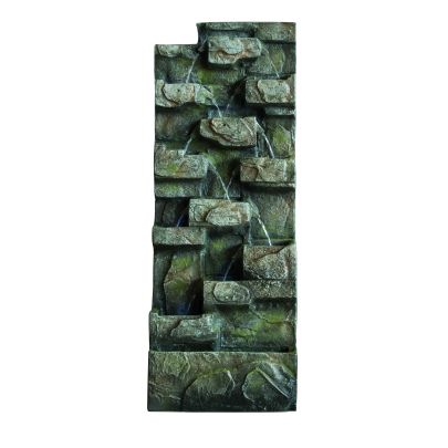 Large Grey Water Wall Rock Effect Solar Water Feature