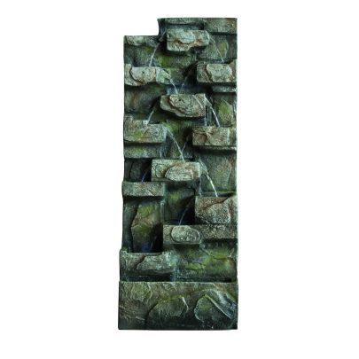 Large Brown Water Wall Rock Effect Solar Water Feature